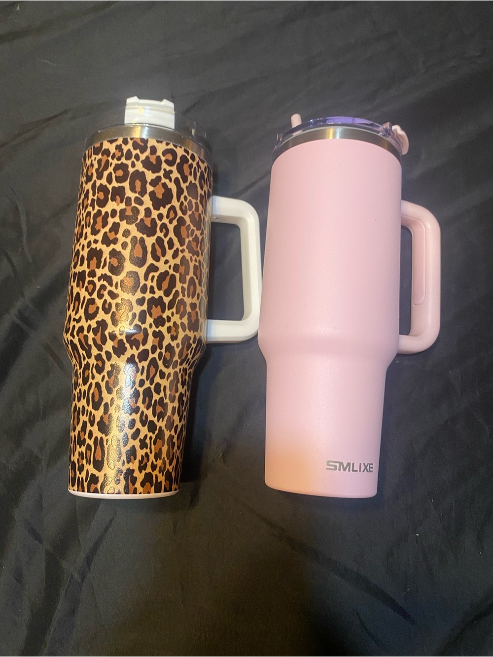 Pink SMLLXE Travel Tumbler & Leopard Print Travel Mug Set
